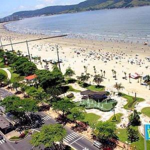 Apartamento Frente Mar Gonzaga Santos 3 Apartment Luaran gambar